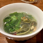 Asian Marche - 今日のスープは、【ゴングラ】と言うモロヘイヤの様な野菜だけど旨いな。