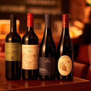 【豊富なワイン】随時20種以上のワインご用意