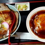 松華亭 - 天津飯セット  ( チャーシュー麺に変更  )