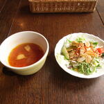 Sorano Niwa Shizen Resutoran - ランチ（サラダ・スープ）