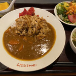 鶏龍軒 - 日替わりランチ　850円
      肉のせカレーライス　（十五穀米、半ライス）