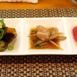 京のお食事処 おばんざいと串揚げ まい㐂 - おばんざい三種盛り
