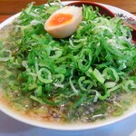 雷電 - 京都ネギバカ醤油らーめん チャーシュートッピング   ¥1130 チャーシューが見えない…