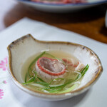 磯料理 一吉 - 金目鯛しゃぶしゃぶネギと共に