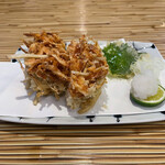 築地 布恒更科 - ごぼう天盛り