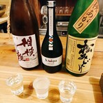 酒呑蕎食〆タグル - 日本酒3種吞み比べ