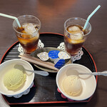 赤沢宿 宿の駅 清水屋 - 料理写真:自家焙煎コーヒーとアイス