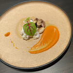 TOKi - 水タコの炙り　大和ポークのラルドとデンプン　奈良のスペイン