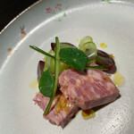 TOKi - 大和肉鶏のテリーナ　酢漬けの胡瓜とぶどう 鮎醤とシェリービネグレット
