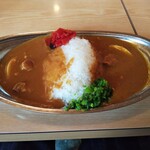 カレーの店 SPICE - エッグ入りポーク&チキンカレー。左側がポーク、右側がチキン。