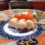 薪鳥新神戸 - 秋田県 高原比内地鶏 ささみ + ハリッサ（アップ）