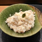 薪鳥新神戸 - 鳥そぼろご飯 + 生姜 + かんずり
