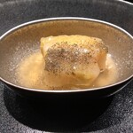 薪鳥新神戸 - 白菜 煮浸し + 鳥出汁餡 + 巌茶(岩茶)パウダー