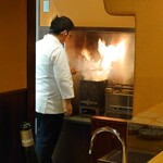 一本杉 川嶋 - 藁焼き