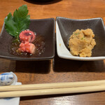 Kateiteki Ryouri Izakaya Shirotokuro - お通しは蛸の酢の物とおからの炊いたん