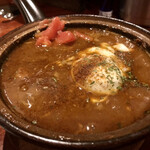 橋本屋 - チキンカレー芳醇 肉増し、4辛、スパイスアップ