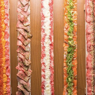 赤身肉のロング肉寿司★看板メニュー肉寿司をお得にご用意♪