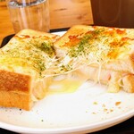 フロマジュリー ヤマサキ - クロックムッシュランチ700円 スープサラダ付き アイスコーヒー200円