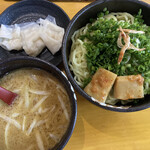 蔵出し味噌 麺場 田所商店 - 期間限定 江戸前味噌 えび味噌つけ麺 （海老ワンタン３個入り）　１００１円　(2021/10)