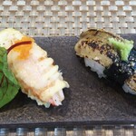 玄海鮨 - エビの炙り  アナゴ