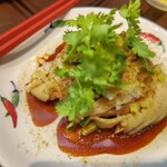 中華酒家 福籠 - 蒸し鶏のネギ生姜ソース