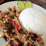 タイ料理 メーパオ - メインは鶏肉のしょうが炒め（パッキンガイ）
