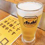 英洋軒 - お店で呑める生ビールは雰囲気補正かかりまくってて美味い。