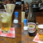 遠太特製焼酎ハイボール￥300・瓶ビール