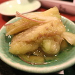 うまいもの 楽味 - 季節野菜の盛合わせ　（焼き茄子と茗荷のおしたし）