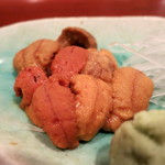 うまいもの 楽味 - 刺身の盛り合せ　（生うに）
