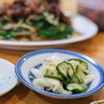 宝来家 - 【韭菜豬肝（ニラレバ、ぶたきもとこみらのいためもの）套餐（きまりめし）】、"菹（にらぎ）"