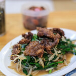 宝来家 - 【韭菜豬肝（ニラレバ、ぶたきもとこみらのいためもの）】、"豬肝（ぶたのきも）"