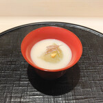 新ばし 星野 - 胡麻豆腐、焼きナス京都白味噌