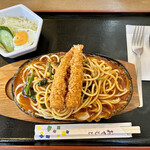 喫茶 ミキ - 鉄板あんかけ海老フライのせ