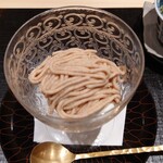 日本料理 柳燕 - 自家製モンブランと作り立ての塩アイス