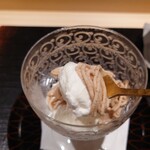 日本料理 柳燕 - 自家製モンブランと作り立ての塩アイス