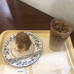 ドトールコーヒーショップ - 熊本県産和栗のモンブランとアイスカフェオレ