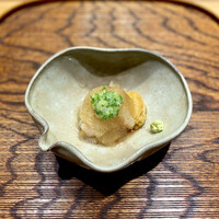 肉割烹 上 - 雲丹と車海老のジュレがけ