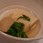 新ばし 星野 - 筍の季節です。菜の花を添えて3月