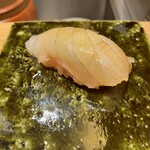 Sushidokoro Hitoshi - 【写真⑩】アラ　酢漬けセロリ・ガーリックチーズ