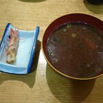 寿司 料理 まるも - 赤だしと車海老の頭