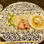 TEPPAN DINING 心 - アスパラ、ベーコン、北海道産ホタテ