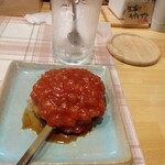 Shunkan Genya - トマトソース鶏つくね串アップ〜ハンバーグではない。