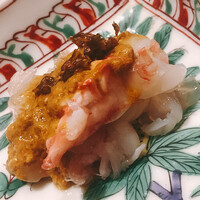 温石 - 頭の味噌が半レアの身に絡みます