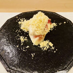 日本料理 川島 - イチジク、湯葉、おからパウダー。