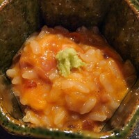 登喜和鮨 新発田本店 - マグロ（新潟・粟島）の剥き身，ウニ，イクラ
