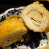 道人 - 八品目 松茸 かますで巻いてフライに 塩もしくはソースで.....