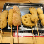 Kushikatsu Tanaka - なんちゃらセットに牛、うずらを追加