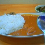 中辛チキンカレーとスプーン。