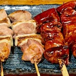 焼鳥 酉たけ - 後半2本はねぎまとタレレバー